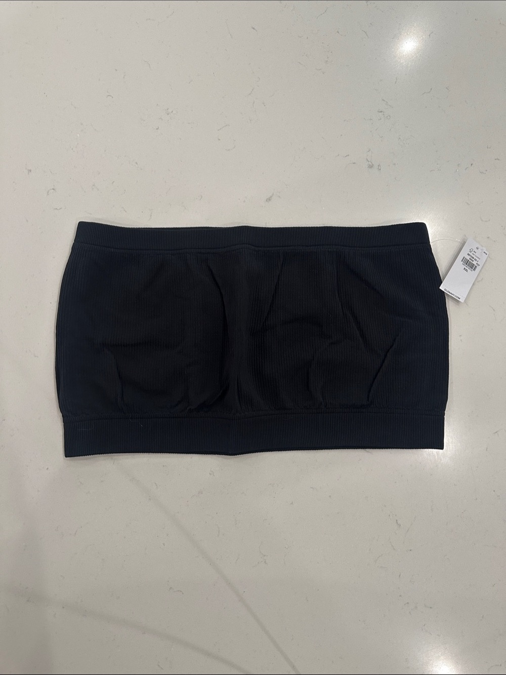 Old Navy XXL Black Ribbed Bandeau Top NWT